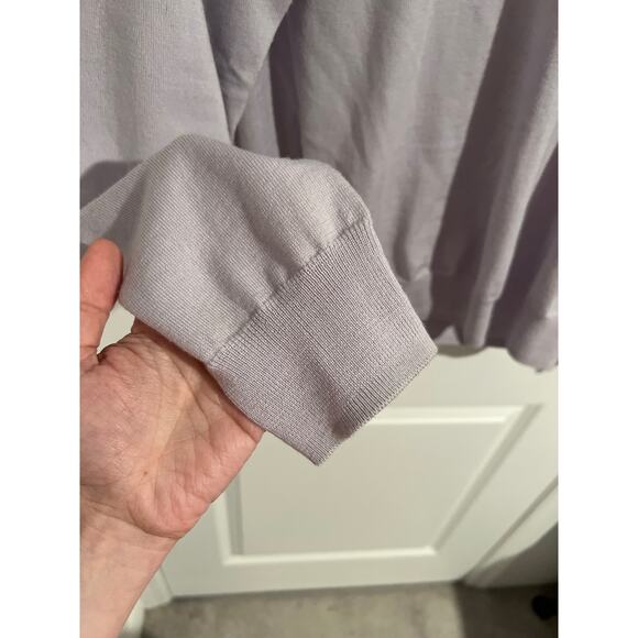 Dunning Merino Wool Long Sleeve 1/4 Zip Pullover Sweater Light Purple Men's L - Picture 6 of 8